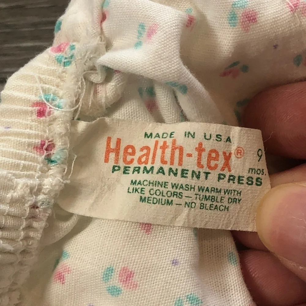 Healthtex Vintage Kids Clothing Baby Girls Floral Ruffle Outfit Size 9 Months